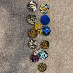 Pokémon coins and pins